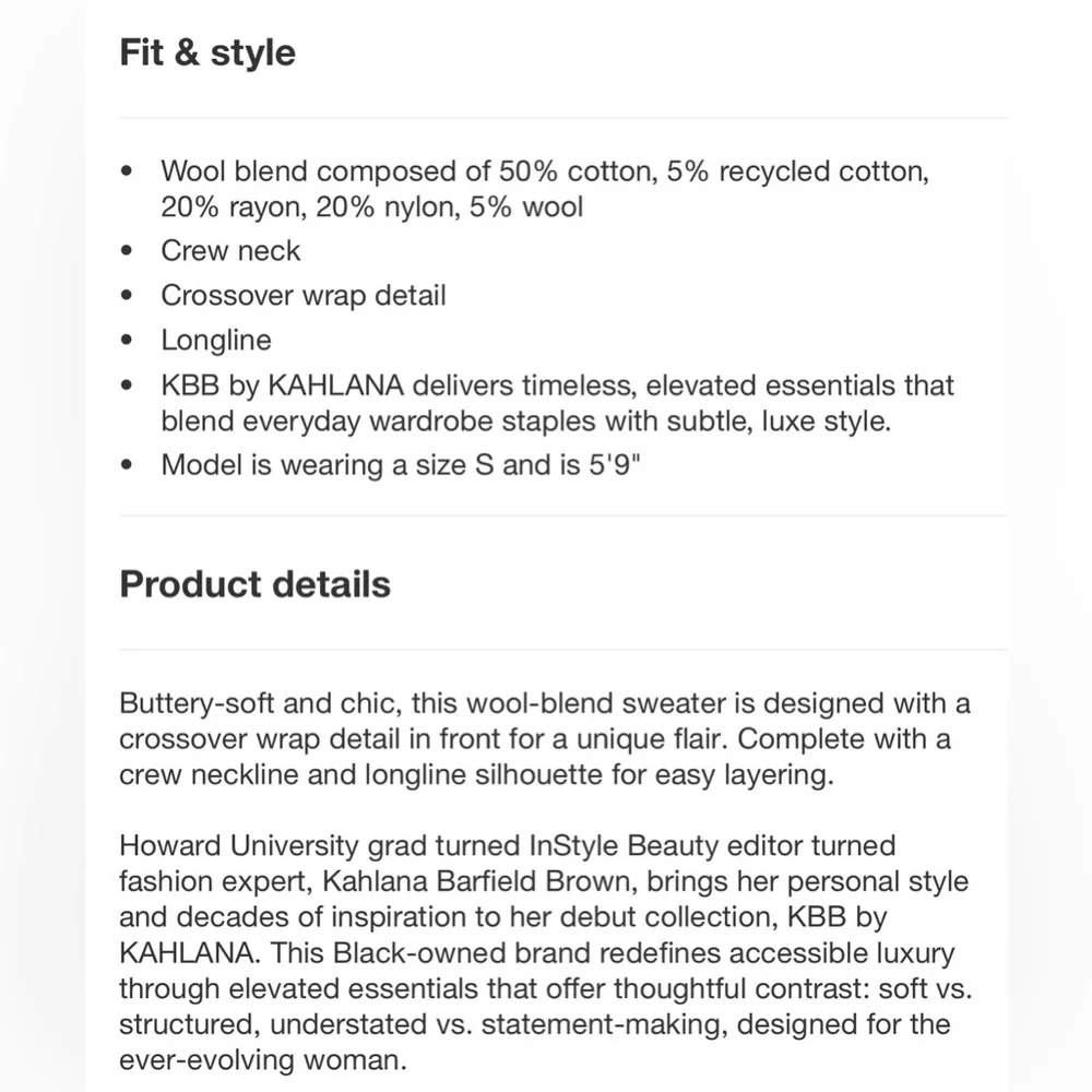 KBB by KAHLANA Women's 'The Crossover Sweater' - Brown Sugar L - Picture 3 of 4